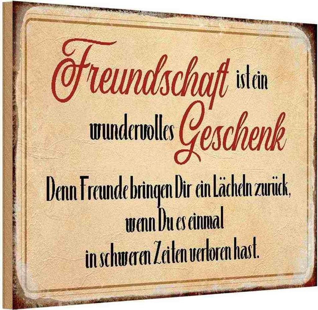 vianmo Holzschild 20x30 cm Freundschaft ist ein Familie Freunde