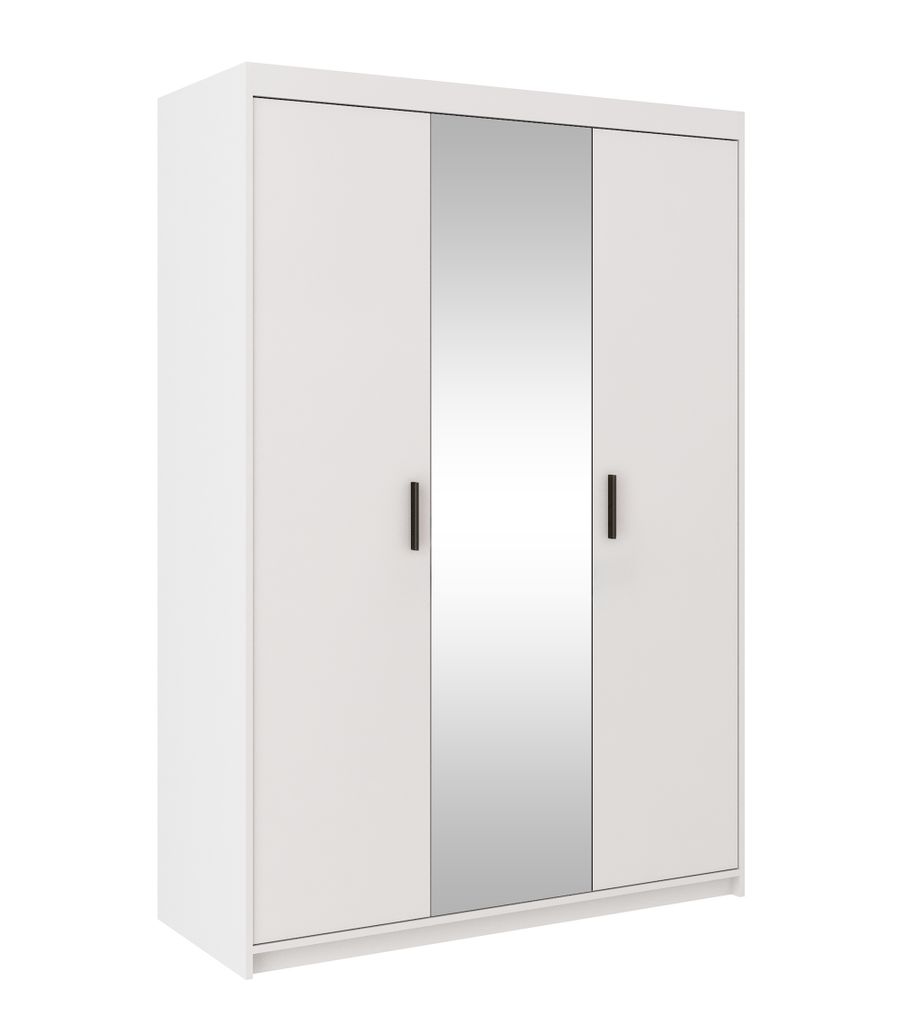 AX LIVING Storicos 3P Armoire 3 portes avec miroir Blanc Image du produit 