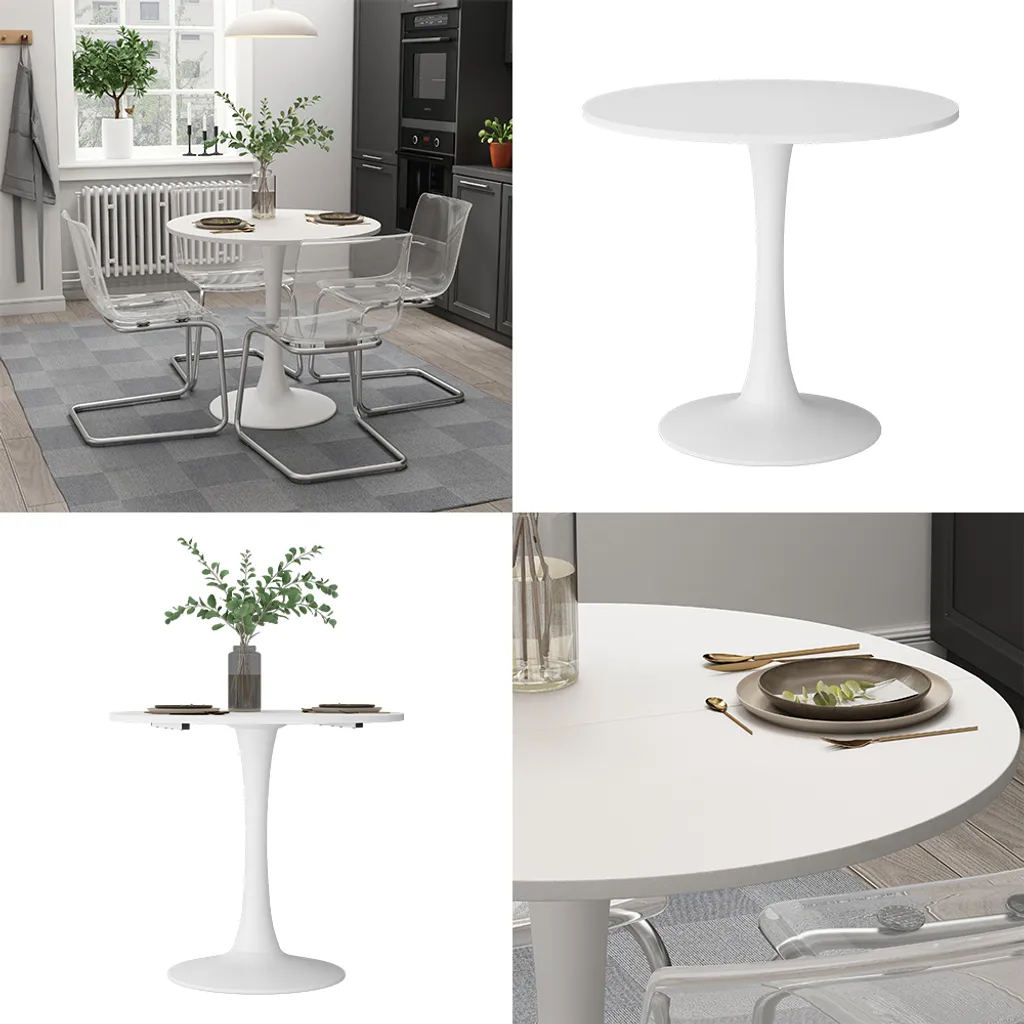Table carrée blanche Vicco Carl 80x80 pour petite salle à manger - 8