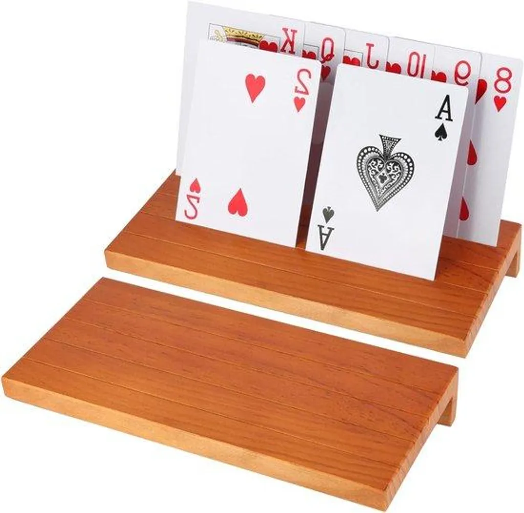 Support de Cartes pour Jeux de Société en Bois 24x11cm Antidérapant Pro