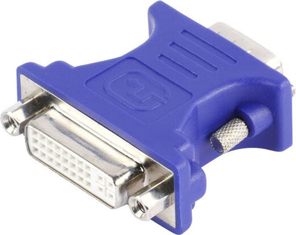VIVanco Hochwertiger DVI Kompaktadapter, kompatibel mit DVI-I Stecker und 15 pol HD Buchse, vollgeschirmtes Gehäuse, Verlustarm, Adapter