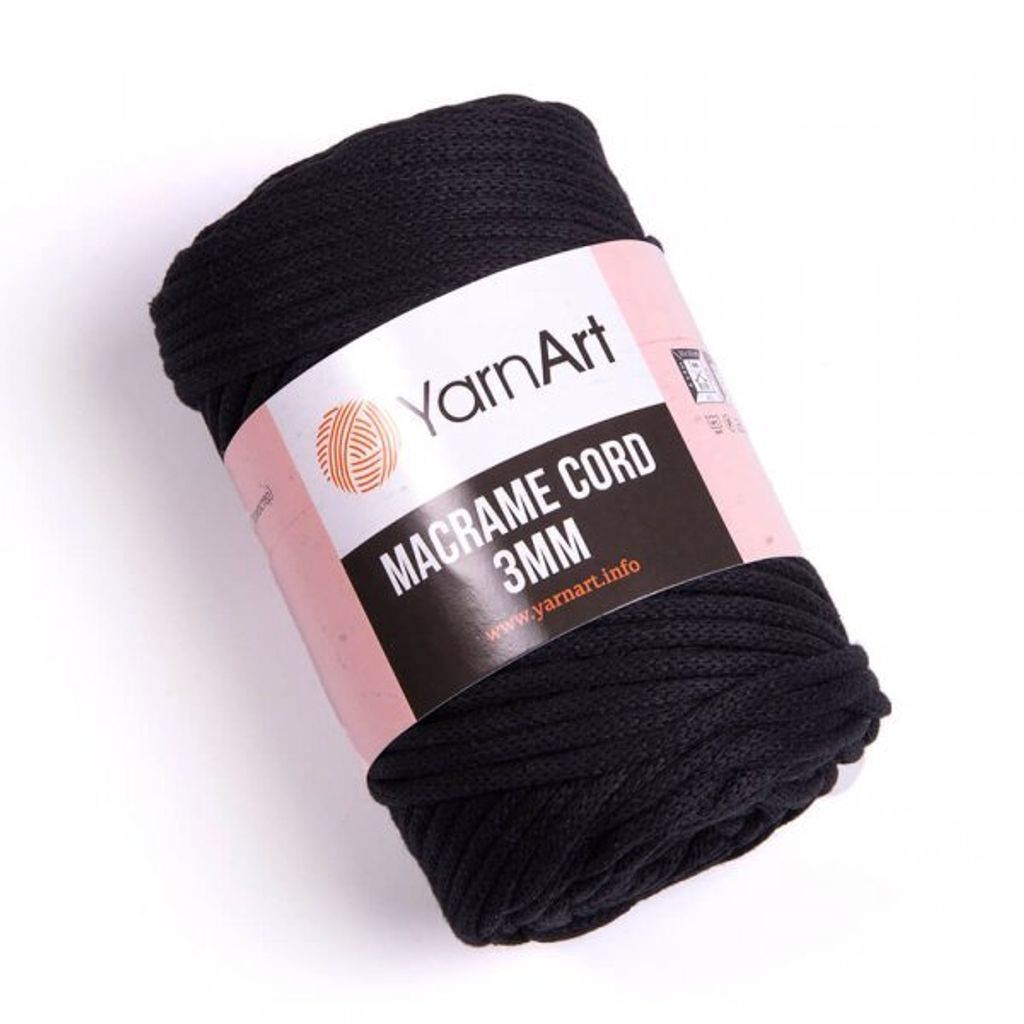 Yarn Art Macrame Cord 3 mm 85 m 750 Black Šňůra Obrázek produktu 