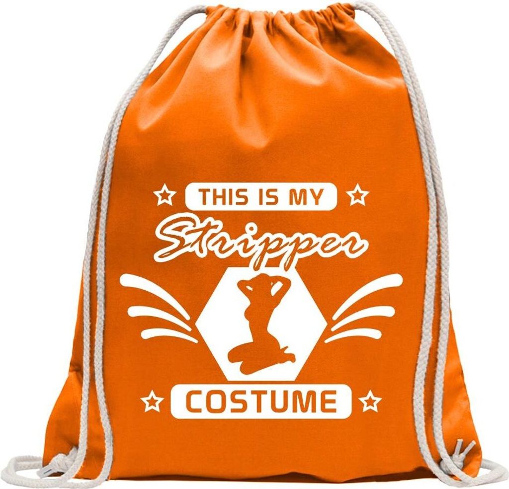 Kiwistar - Turnbeutel - mandarin - This is My Stripper Costume - Fun Rucksack Sport Beutel Gymsack Baumwolle mit Ziehgurt