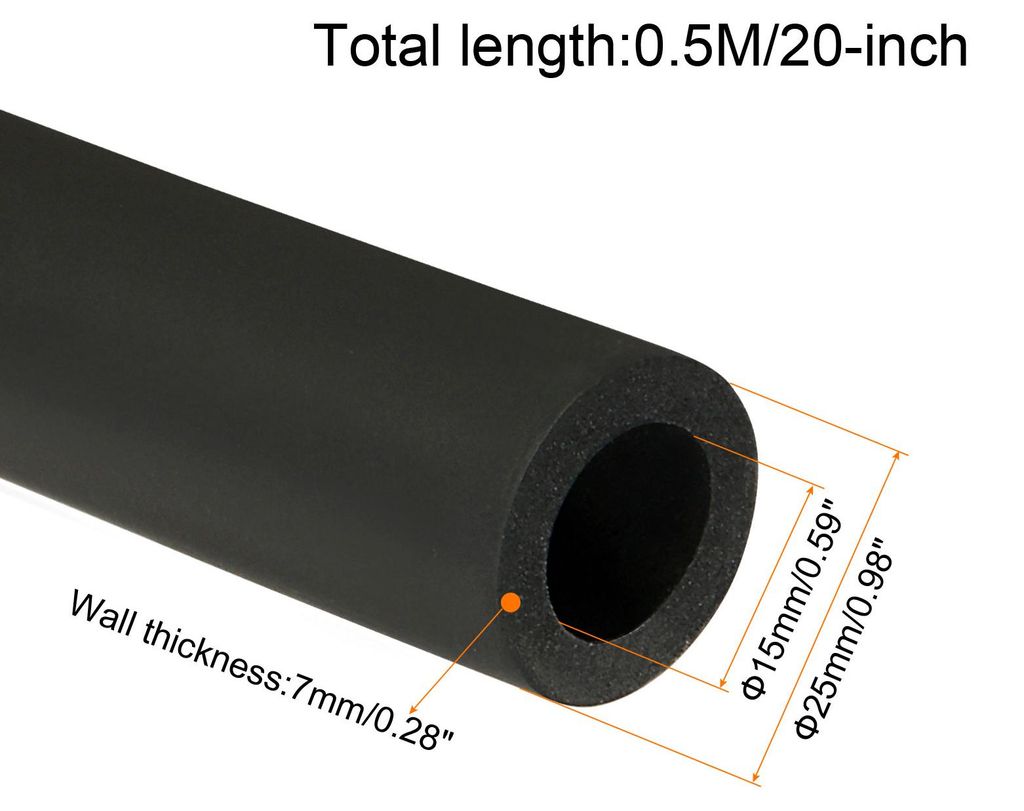 Rohrleitung Isolierung Schaum Rohr Rš¹ckstand Isolierung Rohrleitung 15mm ID 25mm AD 20" W?rmeerhaltung fš¹r Handgriff Greifen Unterstš¹tzung