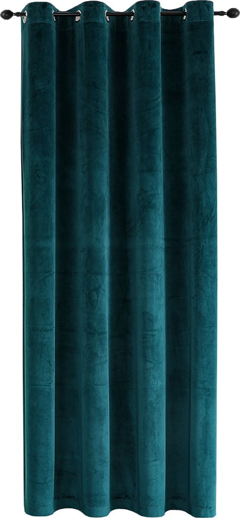 Verdunkelungsvorhang Samt weich Petrol 140x225 cm Ösen Produktbild 