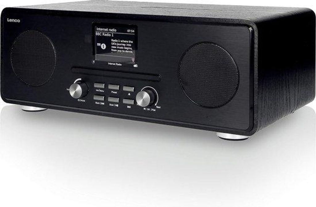 Radiosveglia DAB+ con Bluetooth e Wi-Fi - Nero, display a Immagine del prodotto 