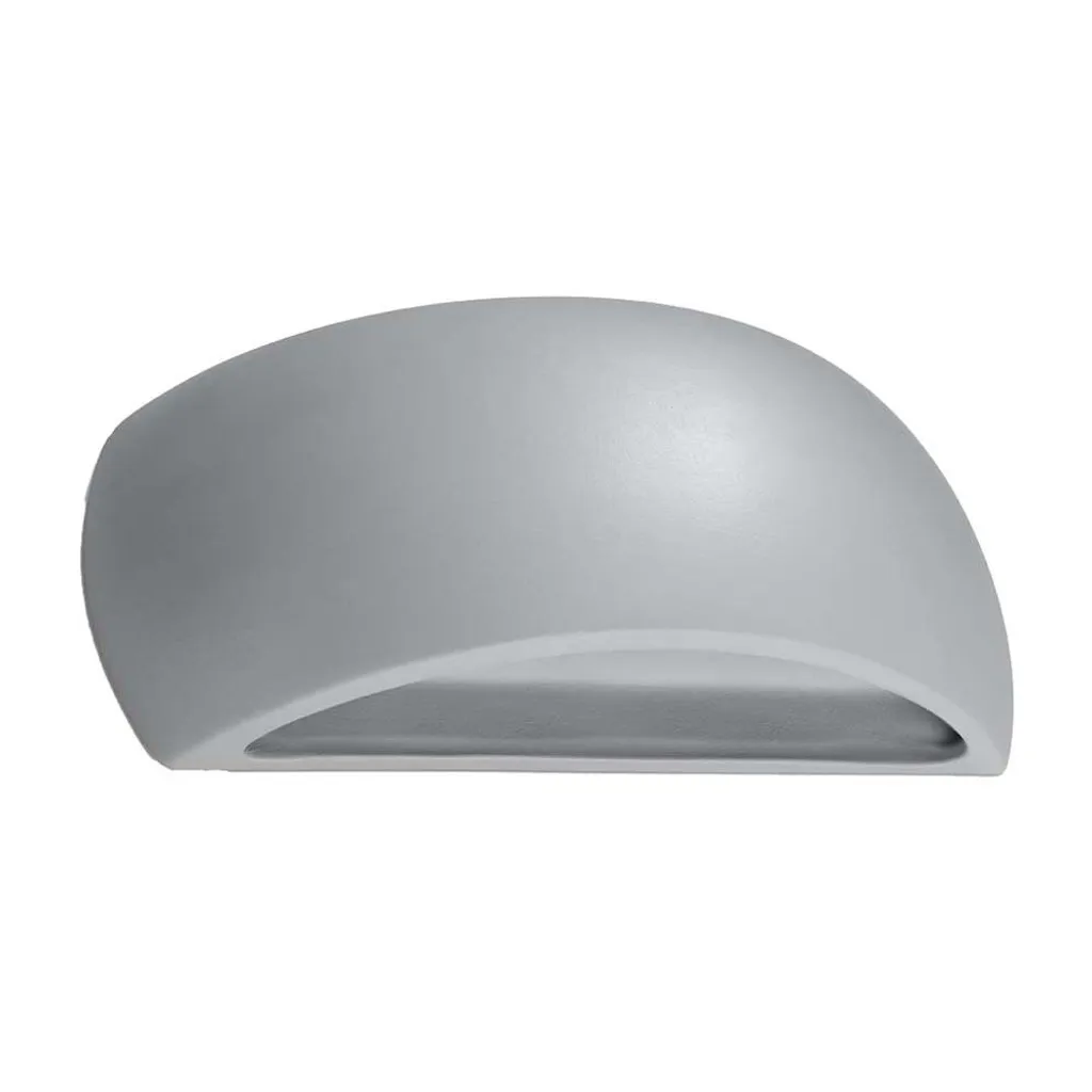Lampada Parete PONTIUS Grigio 14x9x32cm Ceramica Sollux - Arredo Moderno