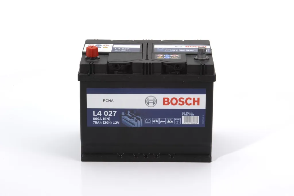Batterie de démarrage Bosch 12V 75Ah pour moteur essence et diesel