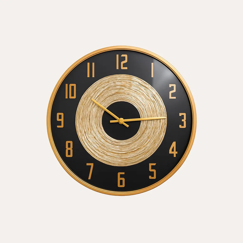Grande horloge murale métal lisible et dorée pour sublimer un mur vide