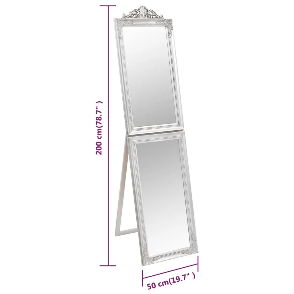 Miroir sur pied vertical 50x200 cm pour dressing et essayage de tenues - 7