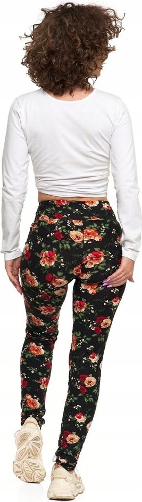 Wzorzyste legginsy sportowe damskie Moraj z wysokim stanem Zdjęcie produktu 3