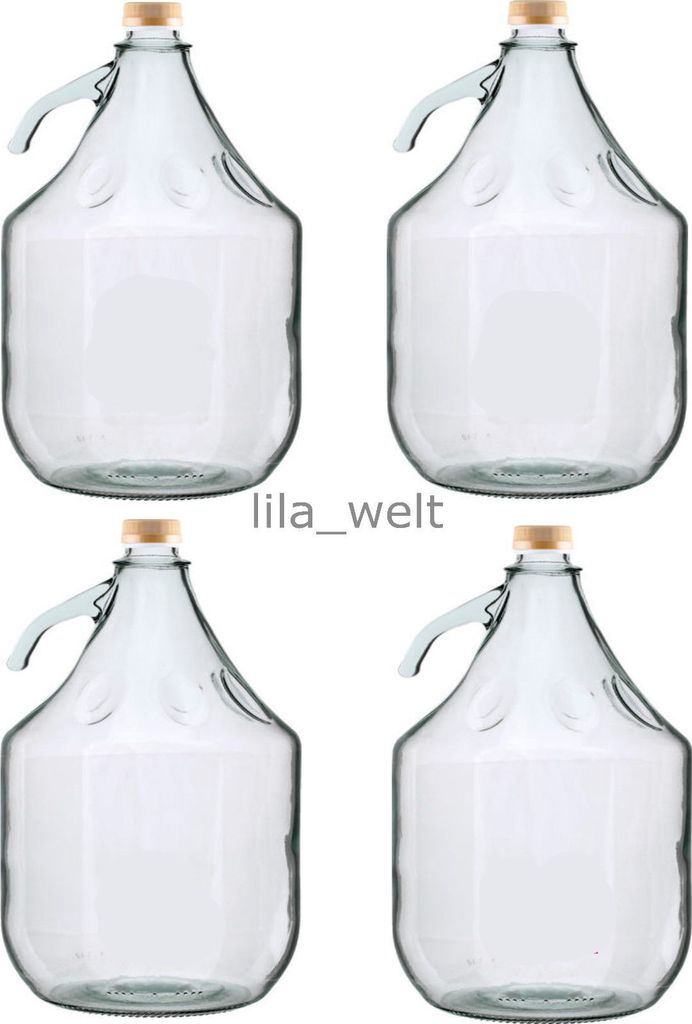 4 STÜCK Gärballon Flasche Glasballon Weinballon Glas Ballon Produktbild 