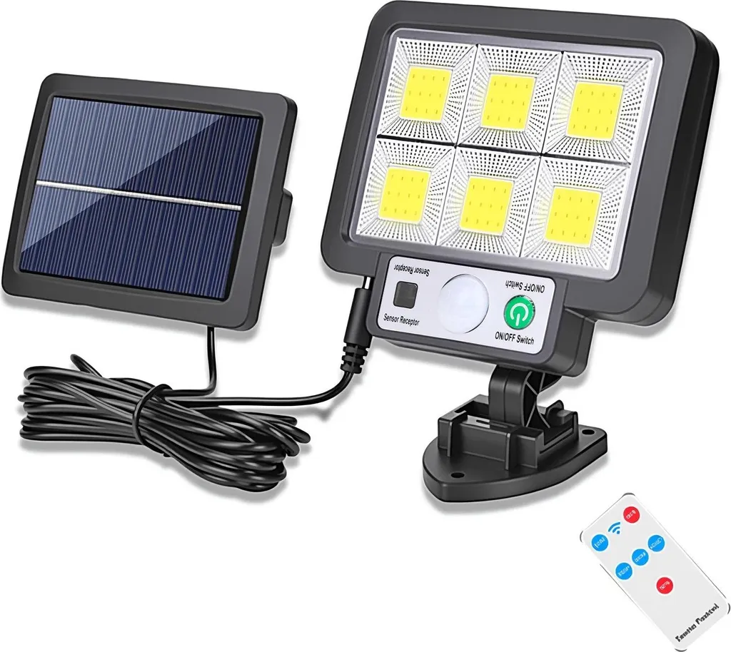 Faretto LED Solare Esterno IP65: Sicurezza con Sensore e Controller - 2