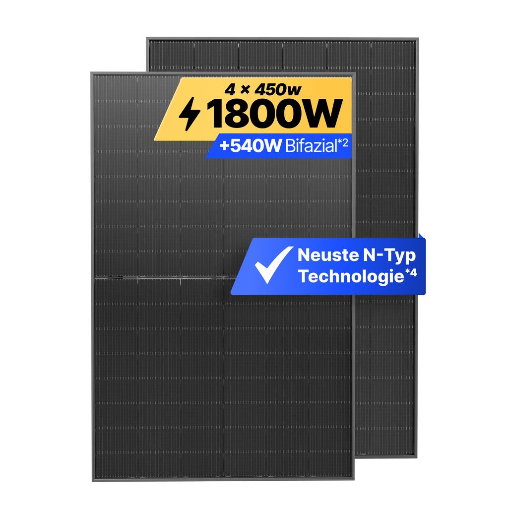 Solakon® Solarmodul 450W Bifazial Glas-Glas N-Type – Black Produktbild 