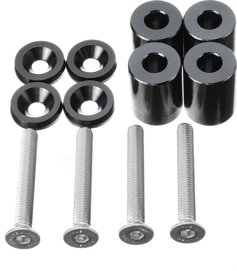 Kit Distanziali Cofano 6mm Racing Verde - Alluminio Billet per Turbo