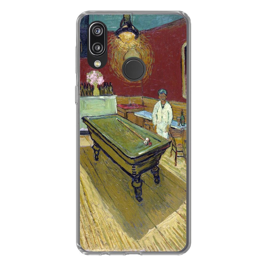 MuchoWow Handyhülle Schutzhülle Hülle für Huawei P20 Lite (2020) Das Nachtcafé - Vincent van Gogh Silikon Softcase Handy Hülle - Kartenhalter