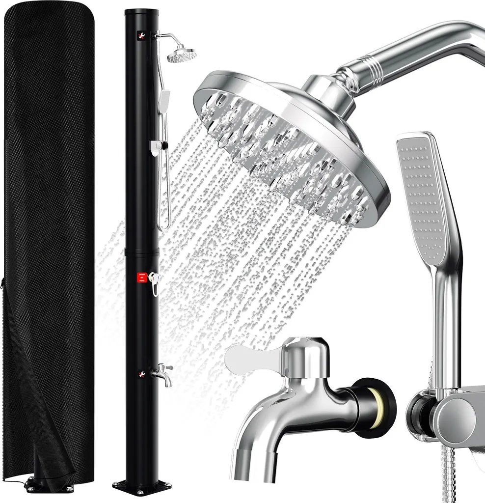 Izrielar Doccia Solare 20L: Set Esterno Completo con Lavapiedi e Telo - 10