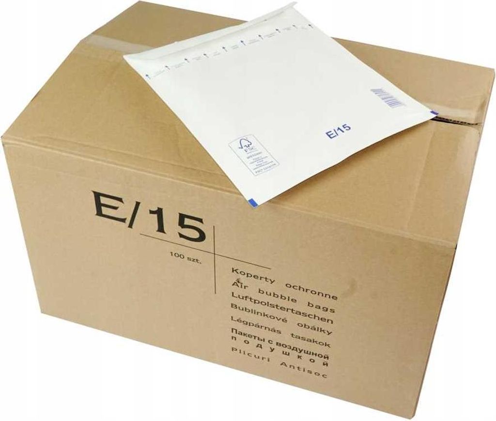 10x Luftpolstertaschen E15, weiß, wetterfest