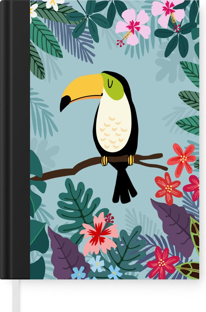 MuchoWow Notizbuch Tagebuch Haushaltsbuch Notebook A5 Tukan - Pflanzen - Kinder - Tiere - Kinder - Notizblock - Notizheft - Notebook - Schreibblo...