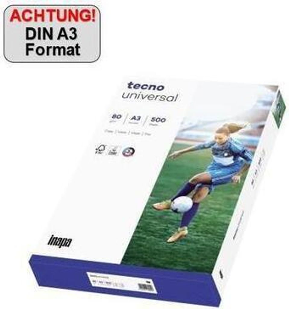 Tecno Kopierpapier universal auf A3 formatt 80 g/qm Weiß 500 Blatt