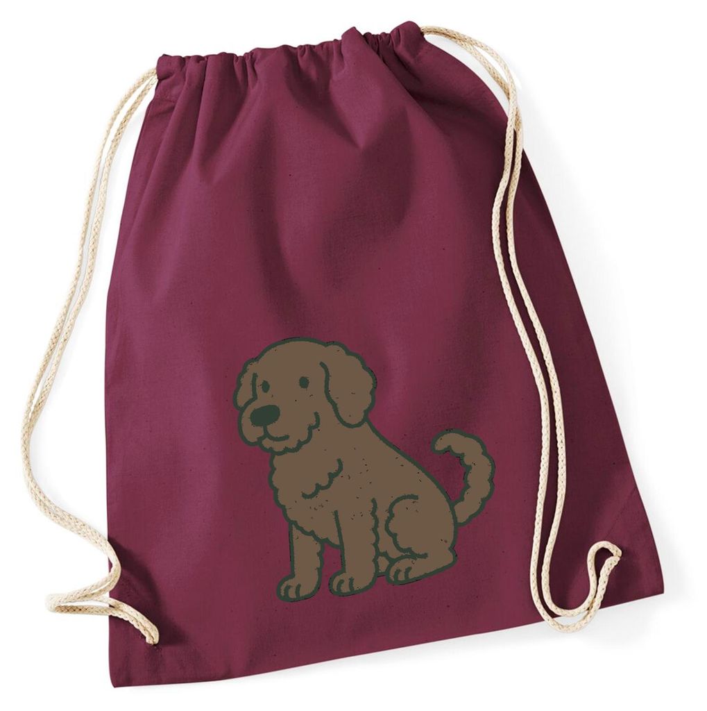 Huuraa Turnbeutel Portugiesischer Wasserhund Comic Porti 12 Liter Burgundy Baumwolle Rucksack Geschenkidee