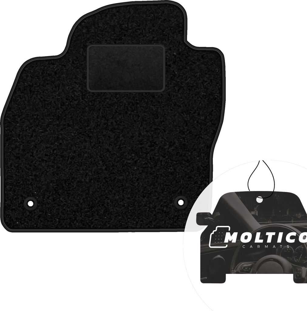 moto-MOLTICO Fahrer Fußmatte Auto Velours Fahrerseite Autoteppiche Schwarz Fahrermatte 1-teilig passend für VW Polo VI, Seat Ibiza V, Arona, Audi...