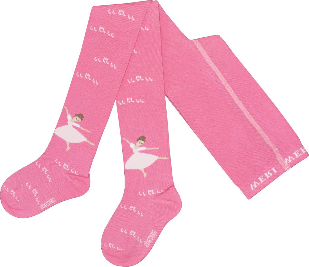 Kinderstrumpfhosen für Mädchen aus Baumwolle Ballerina Rosa Produktbild 