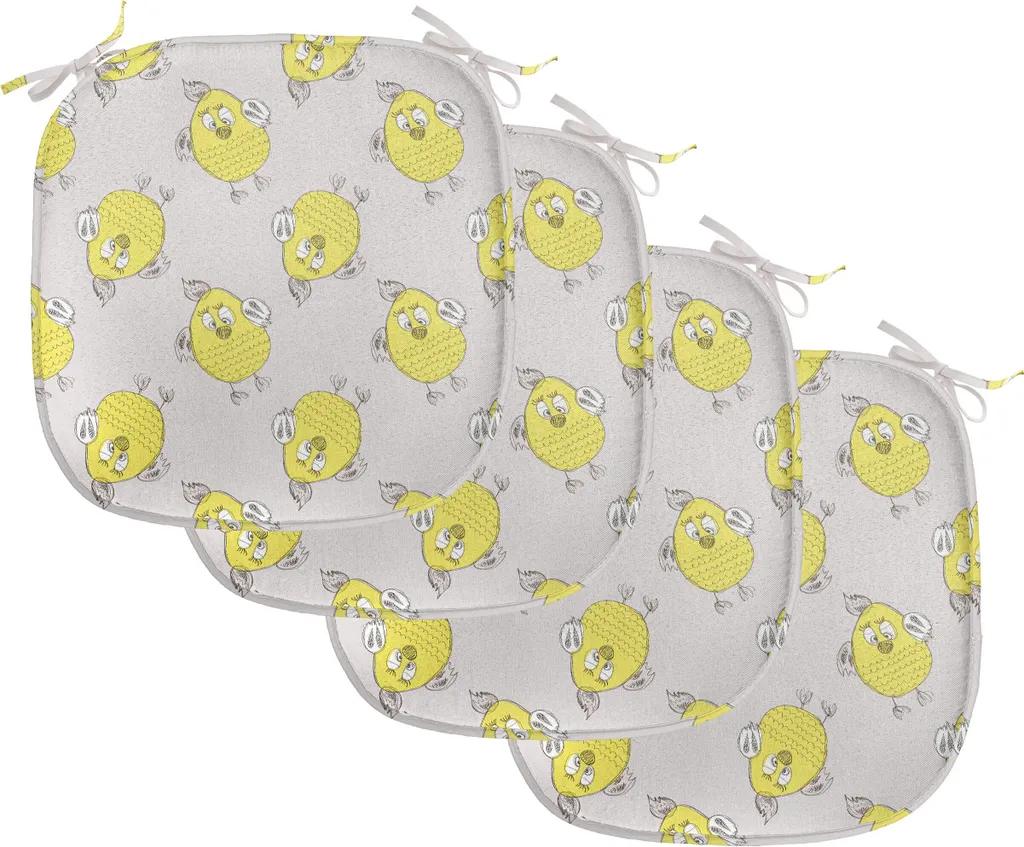 Lot de 4 Galettes de Siège 40cm Décoratives et Imperméables Jaunes