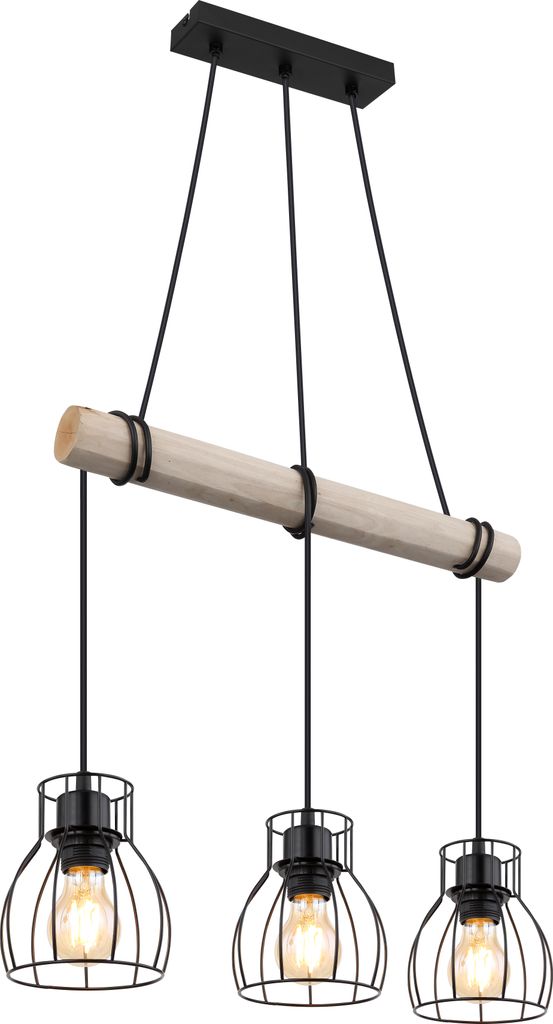 Globo Lighting Hängeleuchte Metall schwarz matt, 3x E27