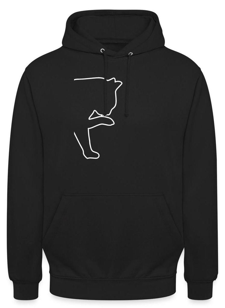 Spreadshirt Katzen Silhouette Uni Hoodie, XXL, Schwarz