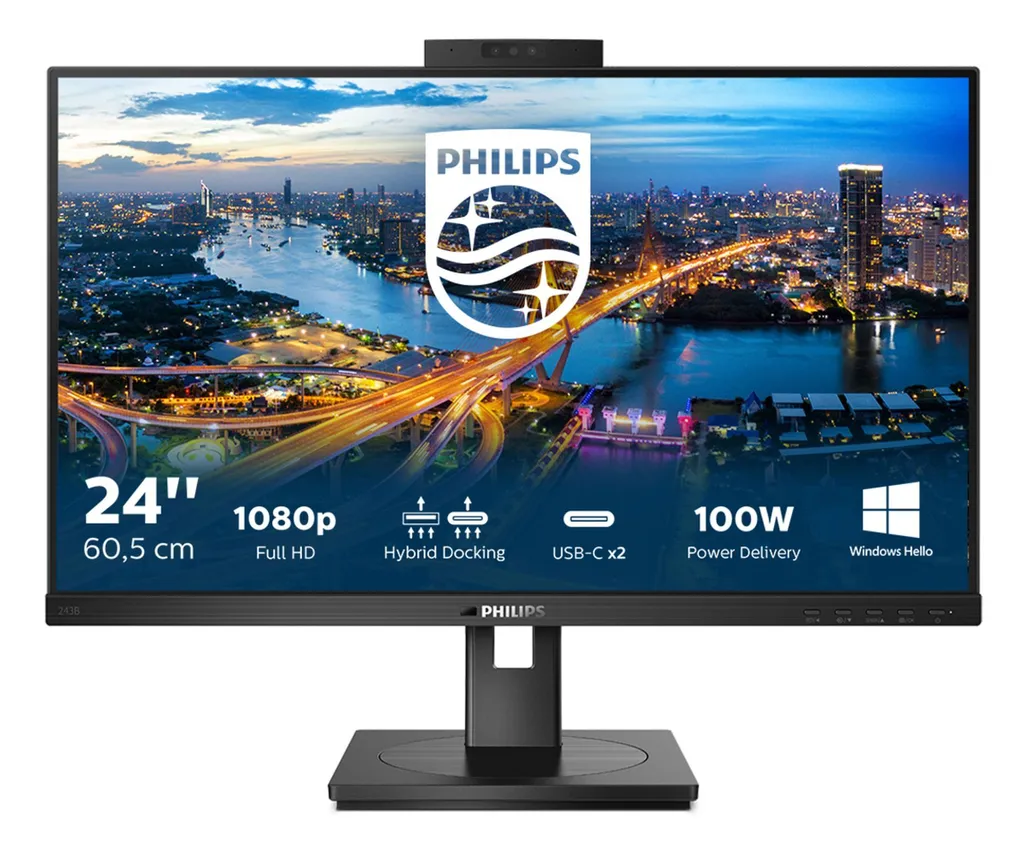 Moniteur Philips 243B1JH Full HD pour Bureautique et Visioconférence Pro