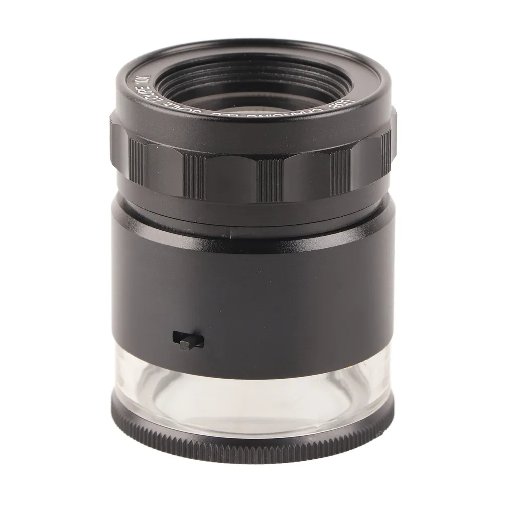 Mini loupe de poche LED pour bijoux et numismatique en métal argenté