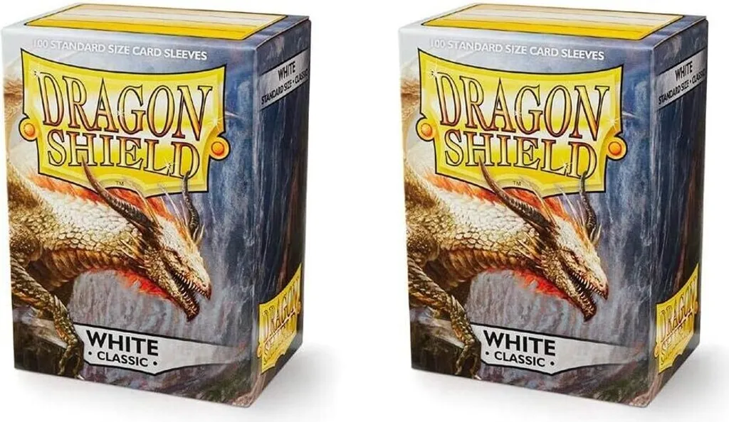 Manches Dragon Shield Classic Blanches - Protection Durable 200pcs