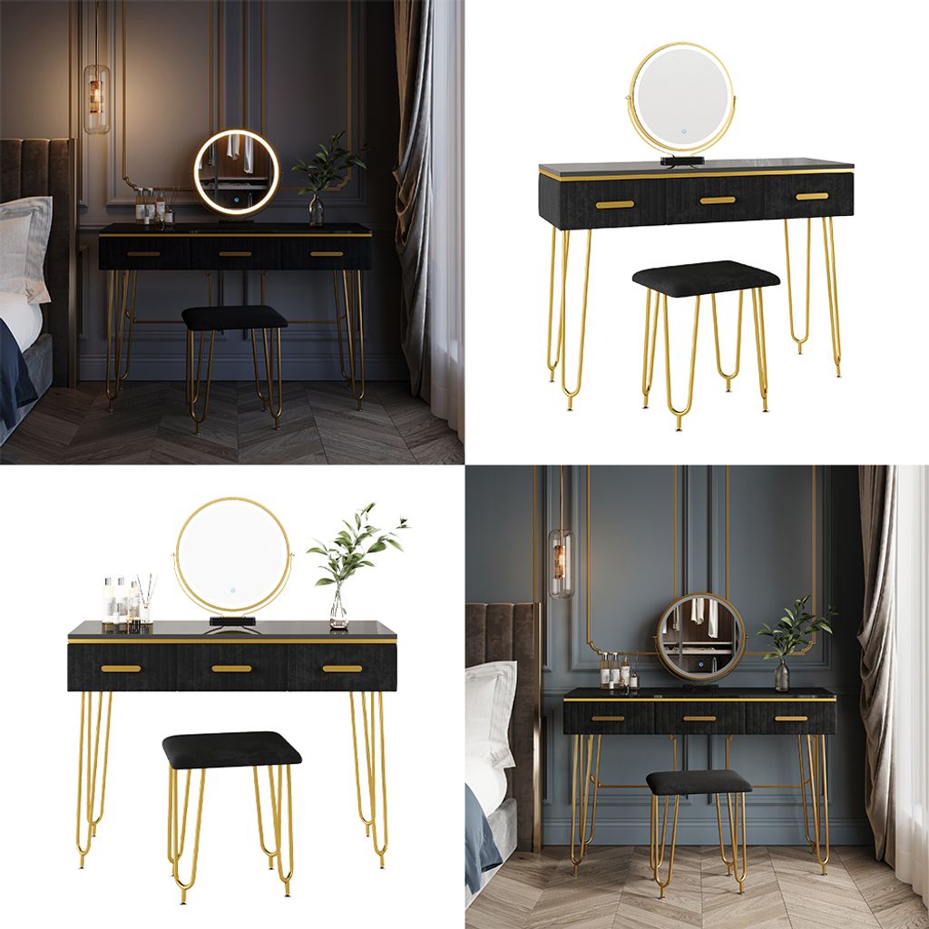 Vicco Schminktisch Layla, 100 cm mit LED Spiegel und Produktbild 8