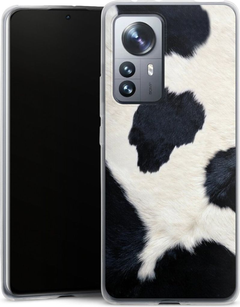 DeinDesign Slim Hülle für Xiaomi 12 Pro 5G Silikon Case Ultra Dünn Handyhülle Animal-Look Animalprint Kuhfell