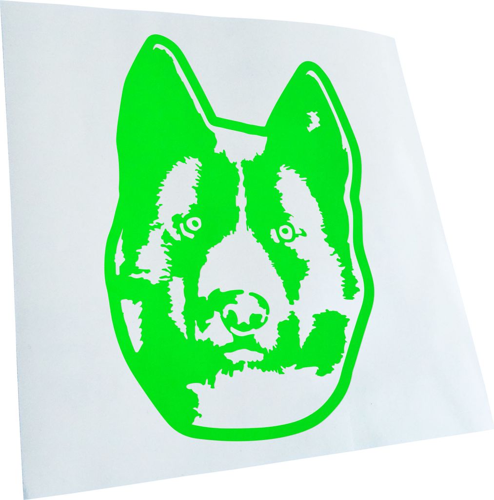 Kiwistar - Autoaufkleber - Karelian Bear Dog Hund - Neongrün - 50x36cm - Aufkleber für Auto, Laptop, Fahrrad, LKW, Motorrad Mehrfarbig JDM Decal ...