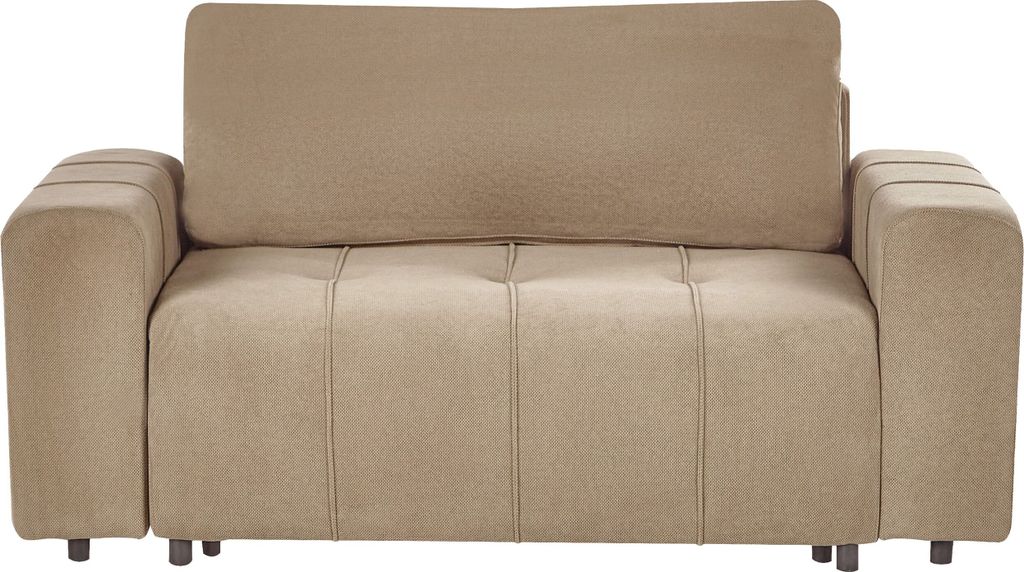 BELIANI Sofa Braun Stoff 2-Sitzer Gepolstert mit Schlaffunktion Stauraum für 2 Personen Modernes Retro Design Couch Wohnzimmermöbel