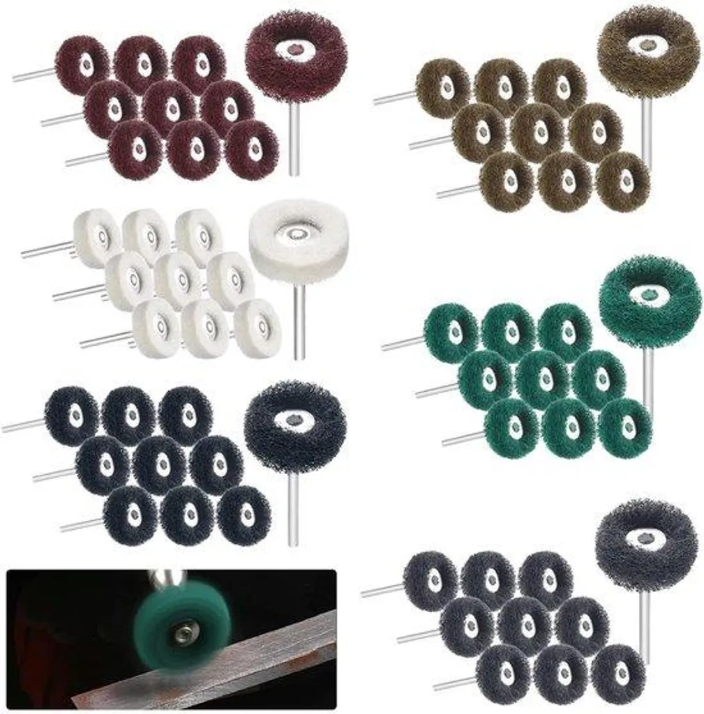 Roues de Polissage Métal - Solution Anti-Oxydation - Set de 60 Embouts