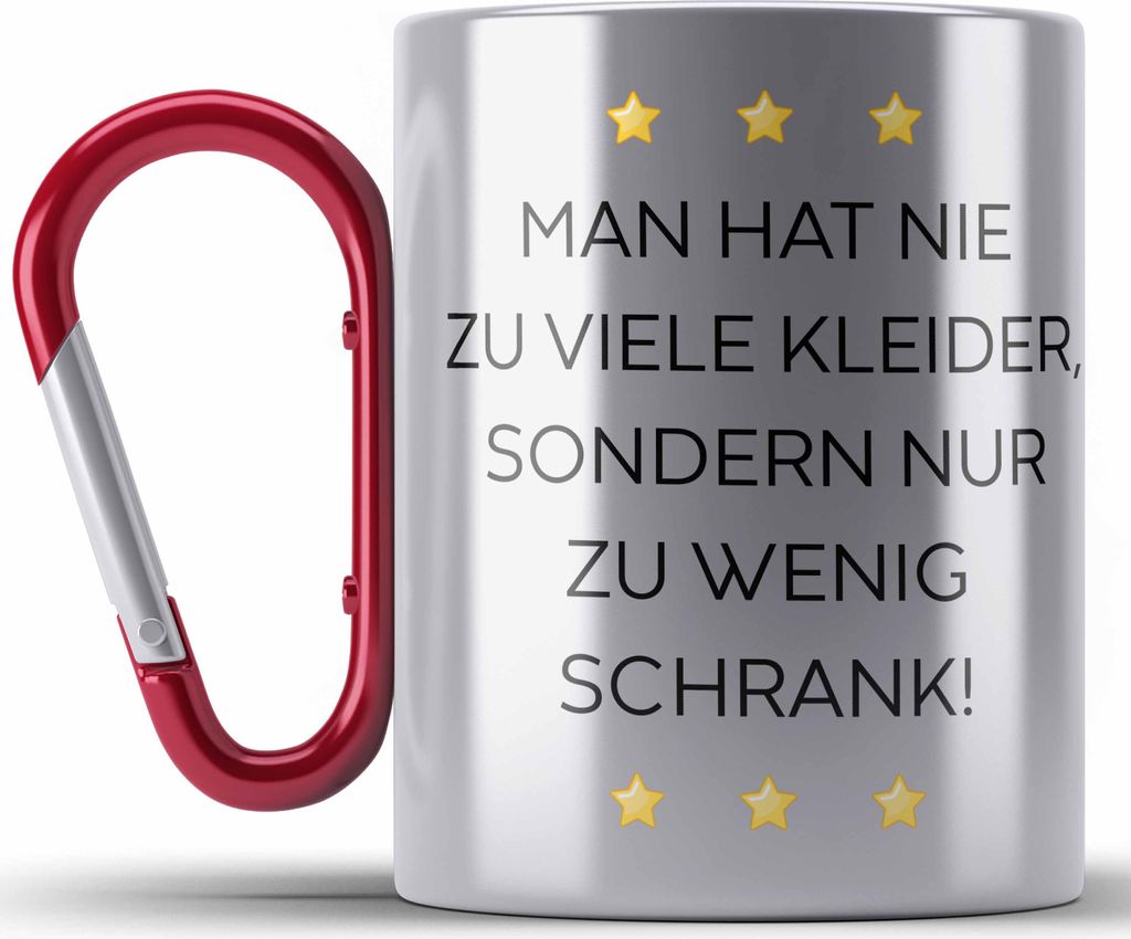 Trendation - Lustige Edelstahl Tasse Karabiner mit Spruch für Frauen Männer Arbeit Büro Lustig Edelstahl Tasse Karabinern Becher mit Sprüchen K...