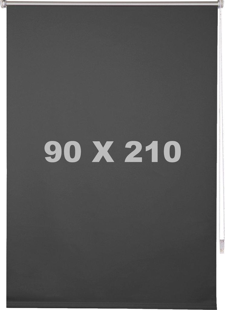 Happyment Luxus-Rollo – Antraciet – 90x210cm – Verdunkelnd, Isolierend – Luxaflex – Ohne Bohren oder mit Bohren – Für Fenster, Türen ...