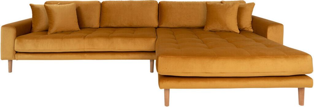 House Collection Samt Ecksofa Milo Lounge Sofa Rechts Senfgelb