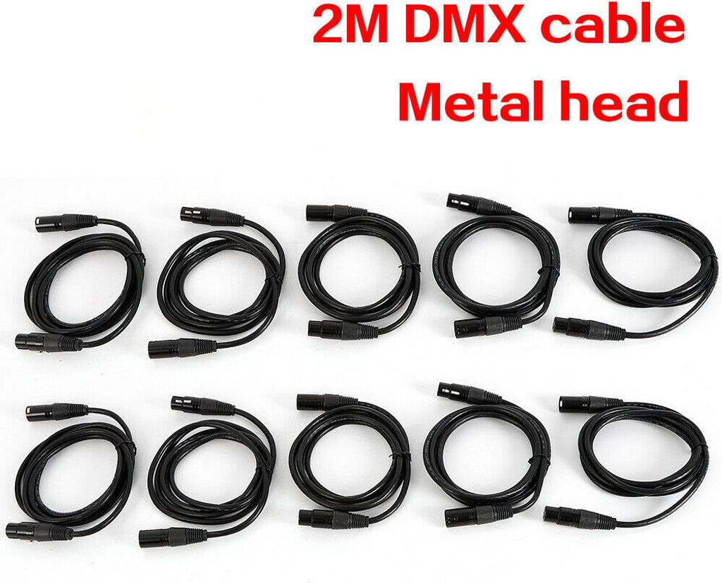Bühne Licht Kabel Drähte 10 Stück 6.6 Fuß 2 m 3 Pin Stecker Produktbild 