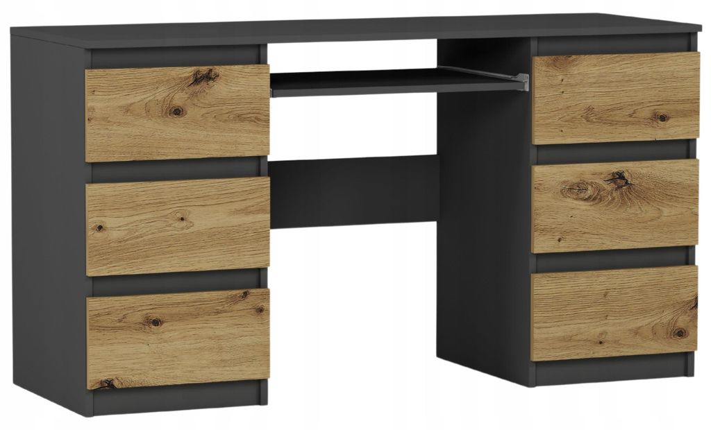 Psací stůl počítačový 135 cm 6 zásuvek FRAMIRE N-32 Obrázek produktu 