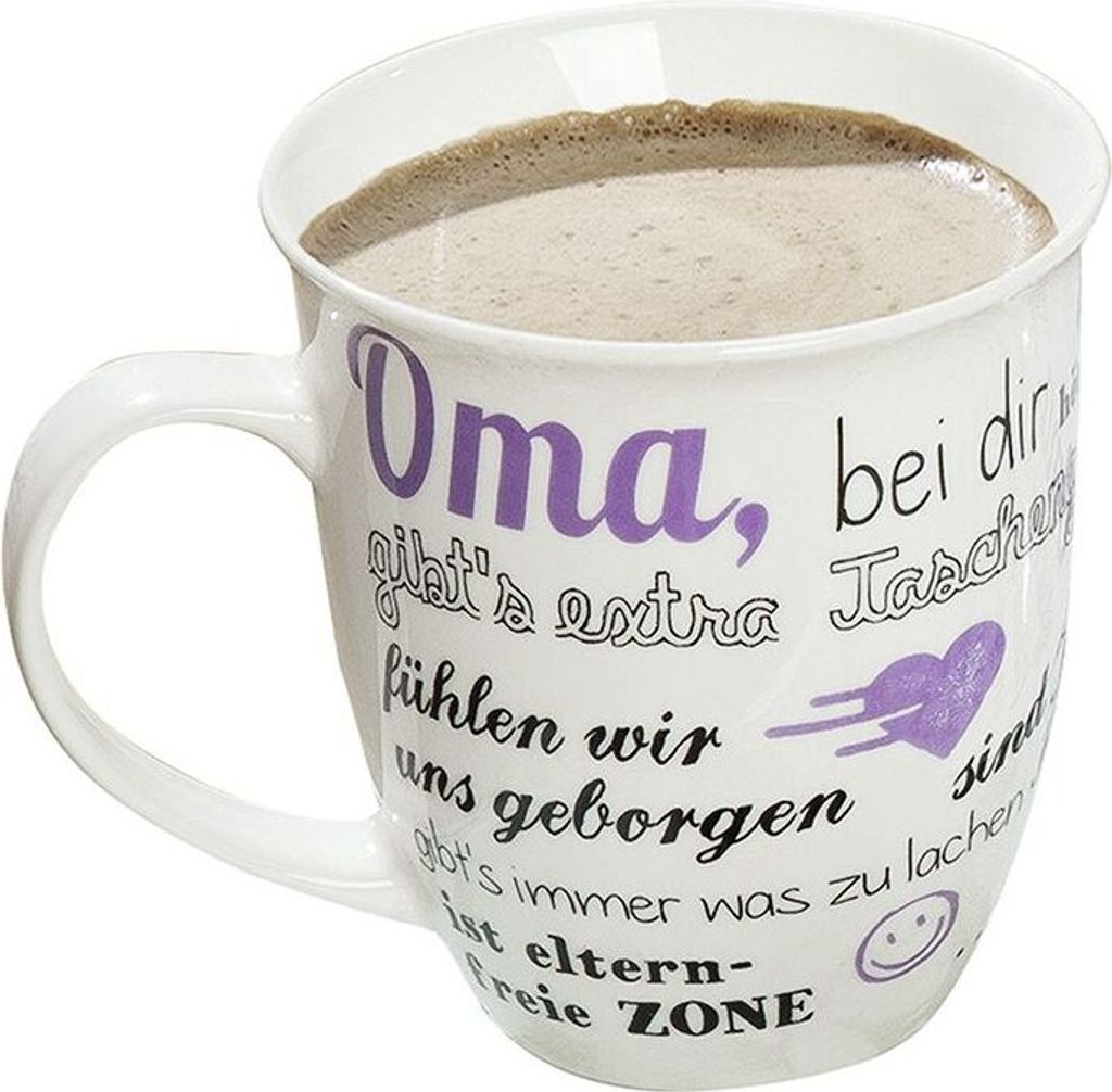 GILDE Tasse / Becher, "Oma,bei dir ...", Spruch, Porzellan, Produktbild 
