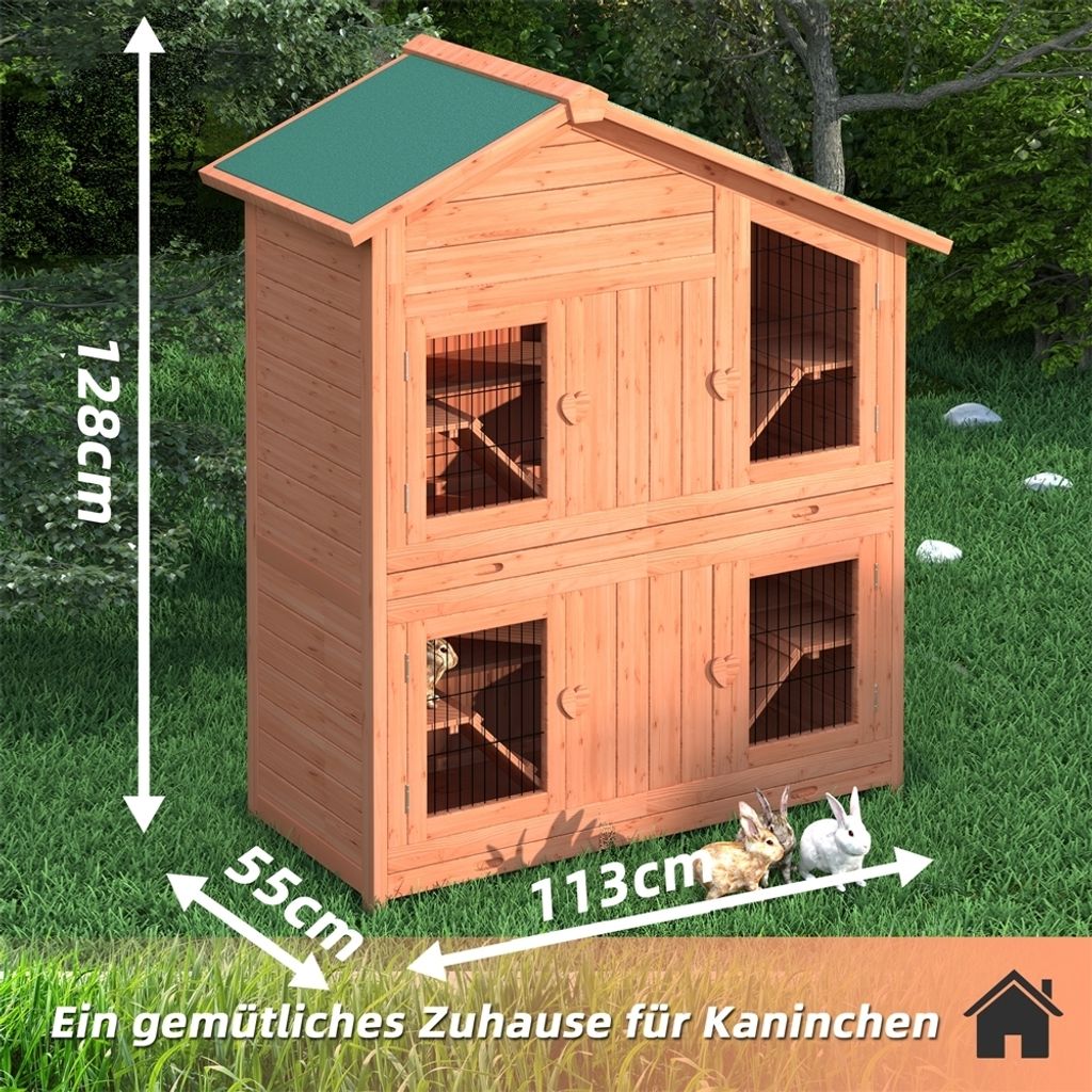 Mucola králikáreň 4 boxy chovné drevené králikáreň malé Obrázok produktu 6