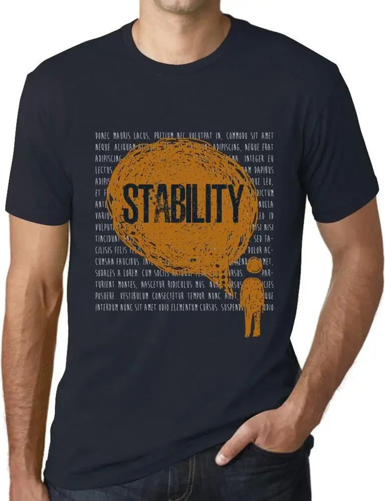 Herren Grafik T-Shirt Gedanken zur Stabilität – Thoughts Stability – Öko-Verantwortlich Vintage Jahrgang Kurzarm Lustige Druck Geburtstag Ges...