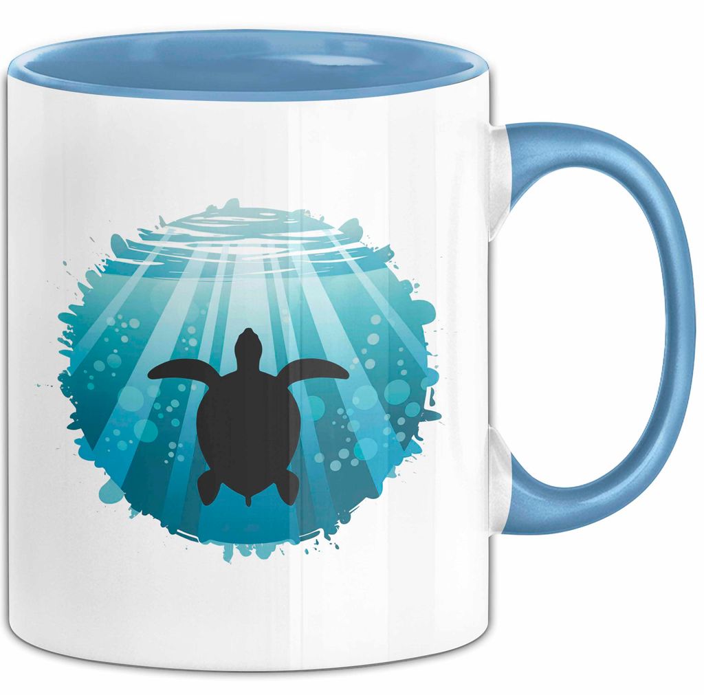 Schildkröte Tierliebhaber Tasse Geschenk Lustige Geschenkidee Spruch (Blau)