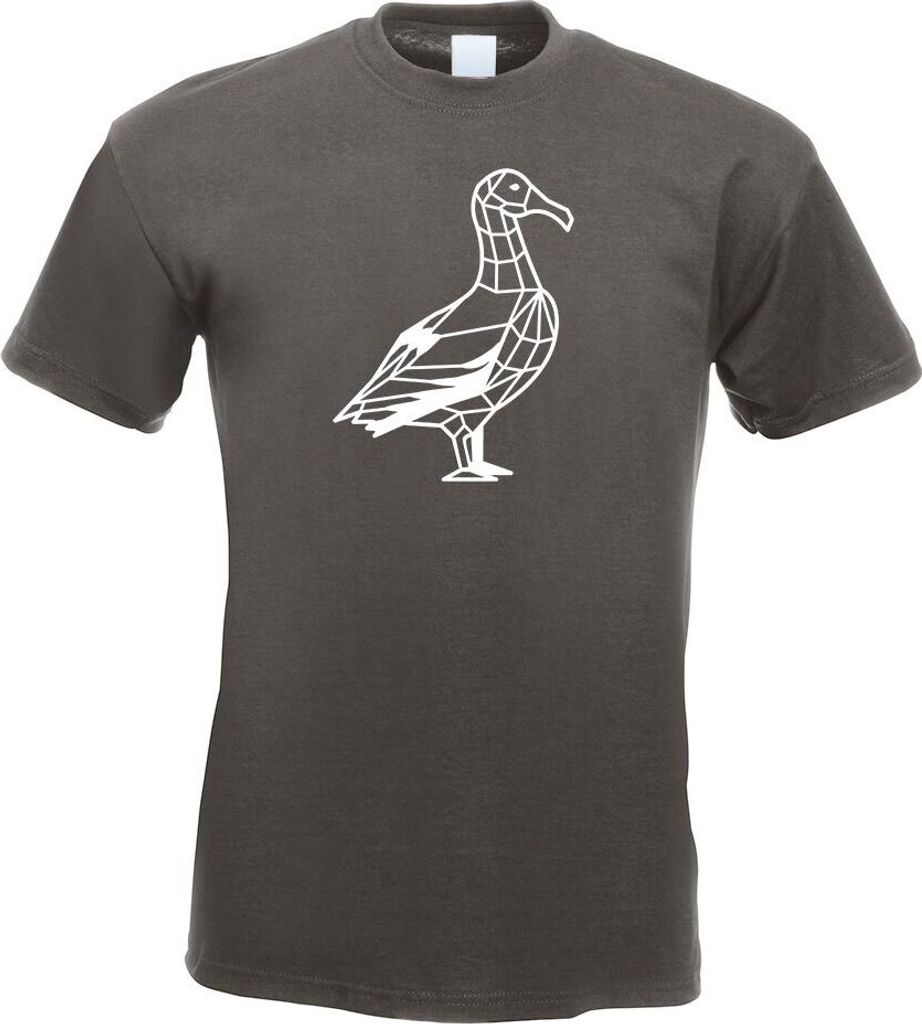 Kiwistar - T-Shirt - Graphit - Albatros Vogel Polygon Motiv Bedruckt Funshirt Design Print - mit Motiv Bedruckt - Funshirt Design - Sport - Freizei...