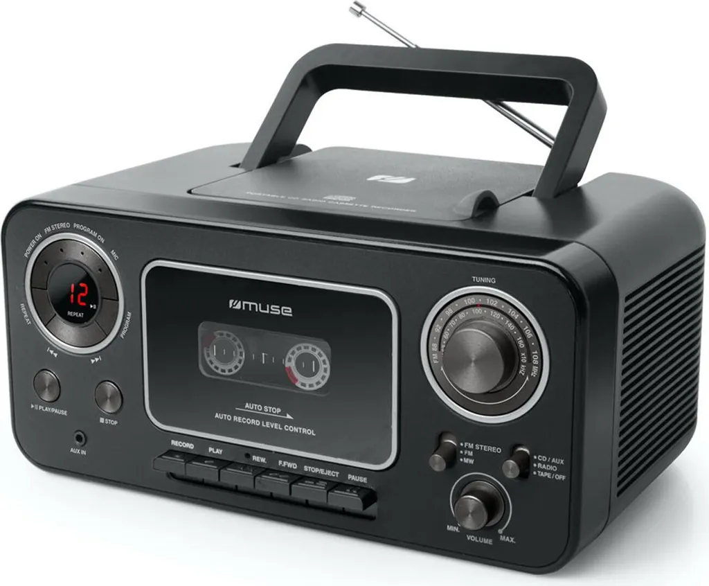 Enregistreur Cassette Muse M-182 RDC avec Radio FM et Micro Incorporé