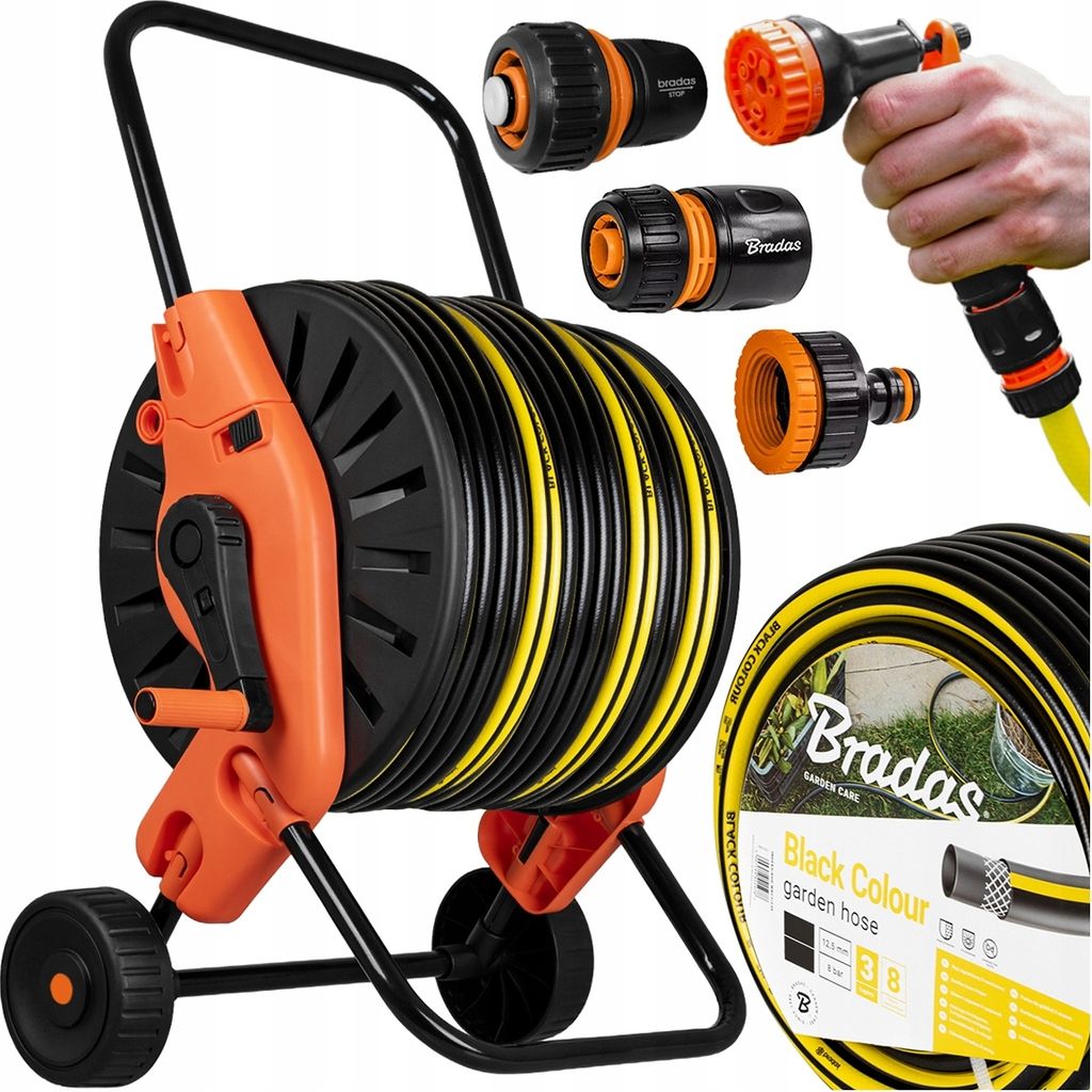 Zestaw Bradas wąż ogrodowy kolor czarny 1/2" 50m | Zdjęcie produktu 